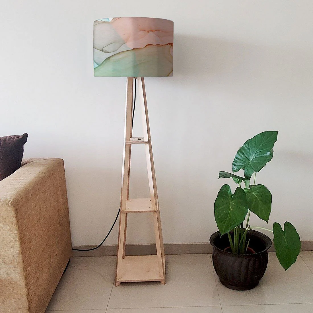 Floor Standing Lamps - Gray Purple Ink Watercolor - Image 6