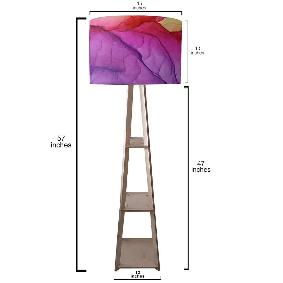 Wooden Tripod Floor Lamp - Yellow Ink Watercolor - Image 3