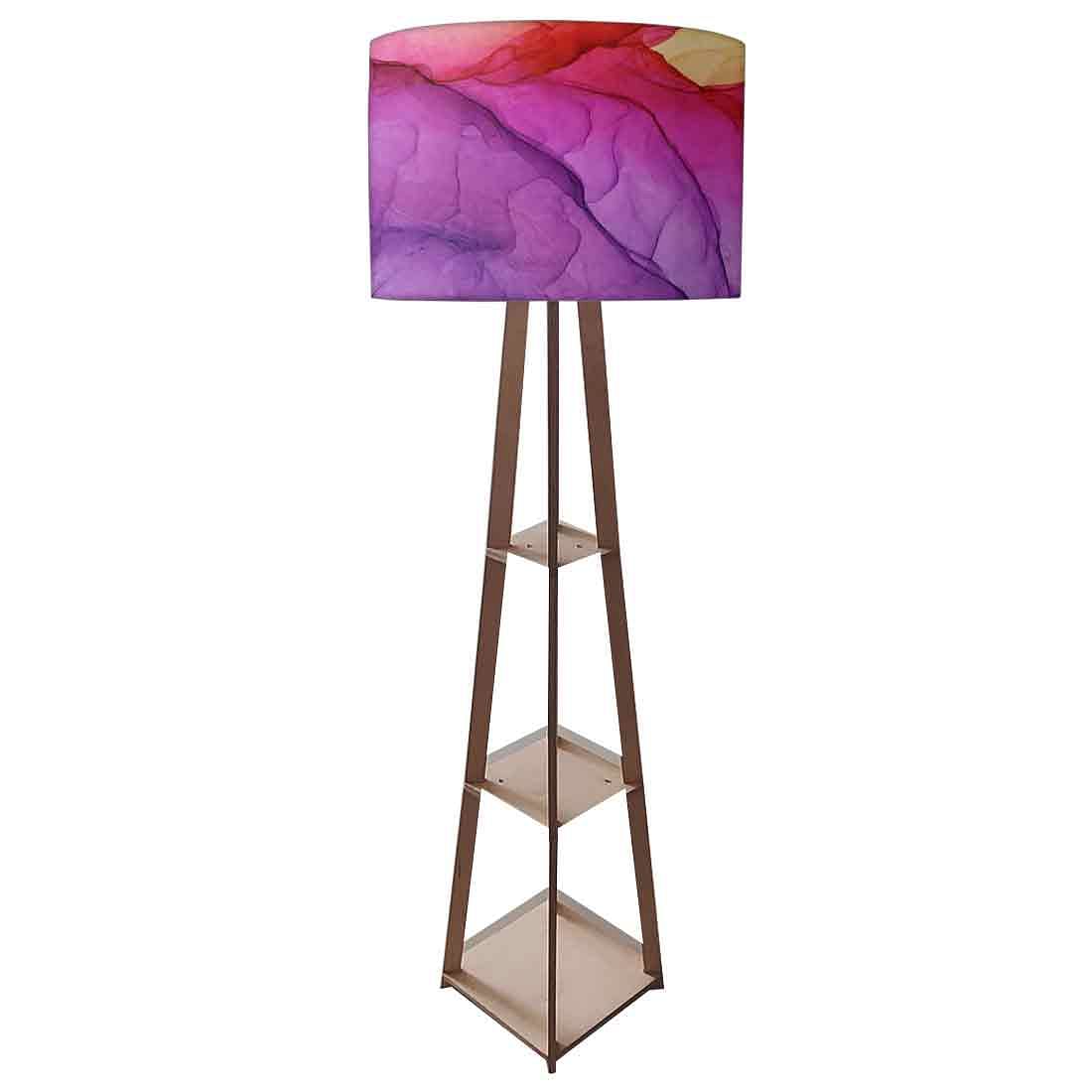 Wooden Tripod Floor Lamp - Yellow Ink Watercolor - Image 4