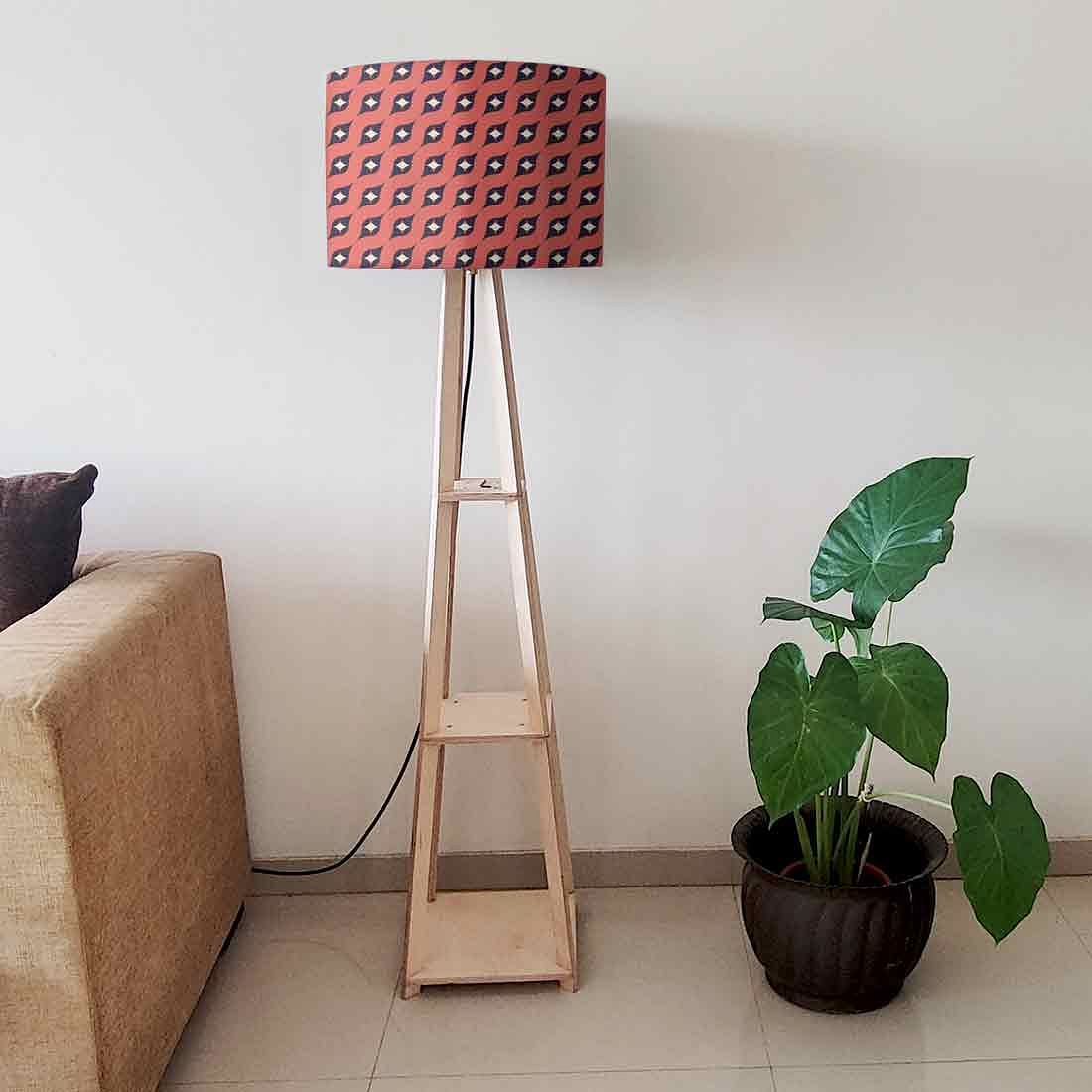 Tall Wooden Standing Lamps - Retro Pattern - Image 6