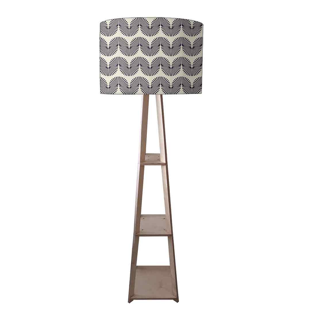 Floor Lamp with Shelves - Green Purple Mermaid Watercolor