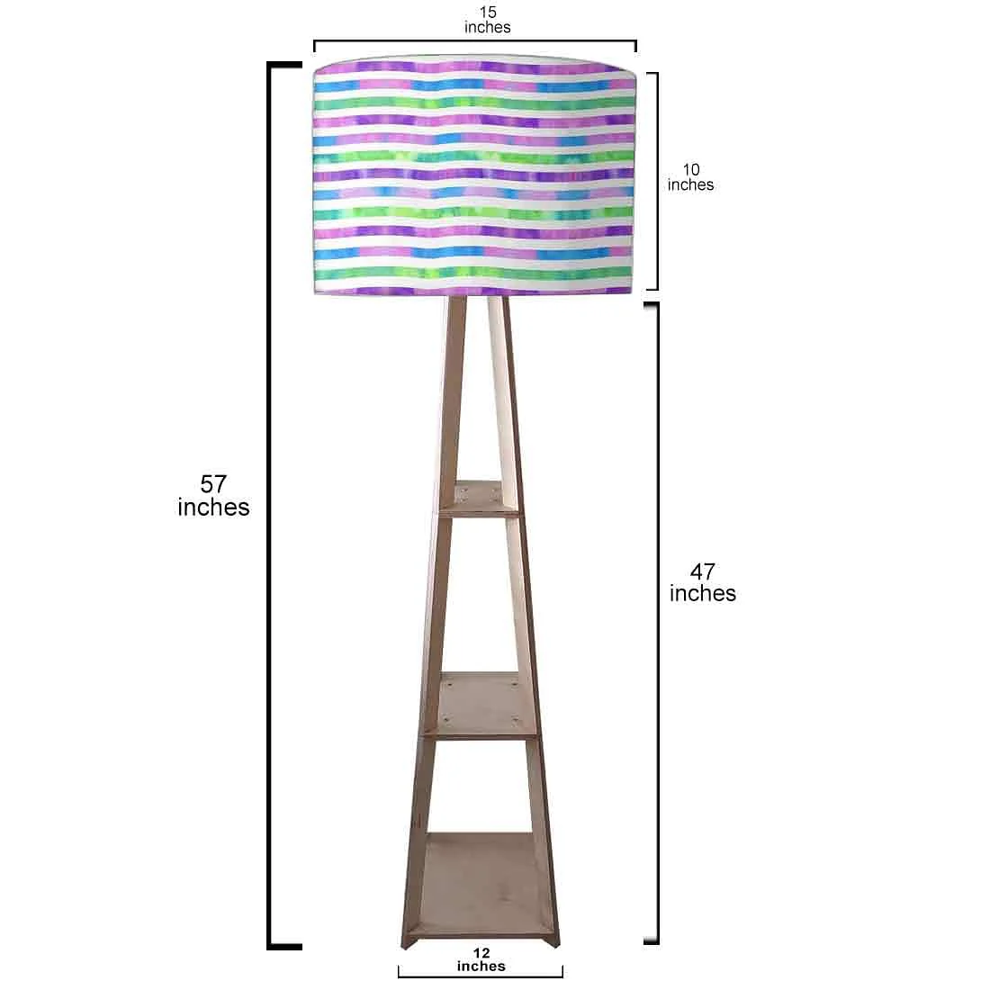 Shelf Tripod Floor Lamp - Multicolor Mermaid Watercolor - Image 3