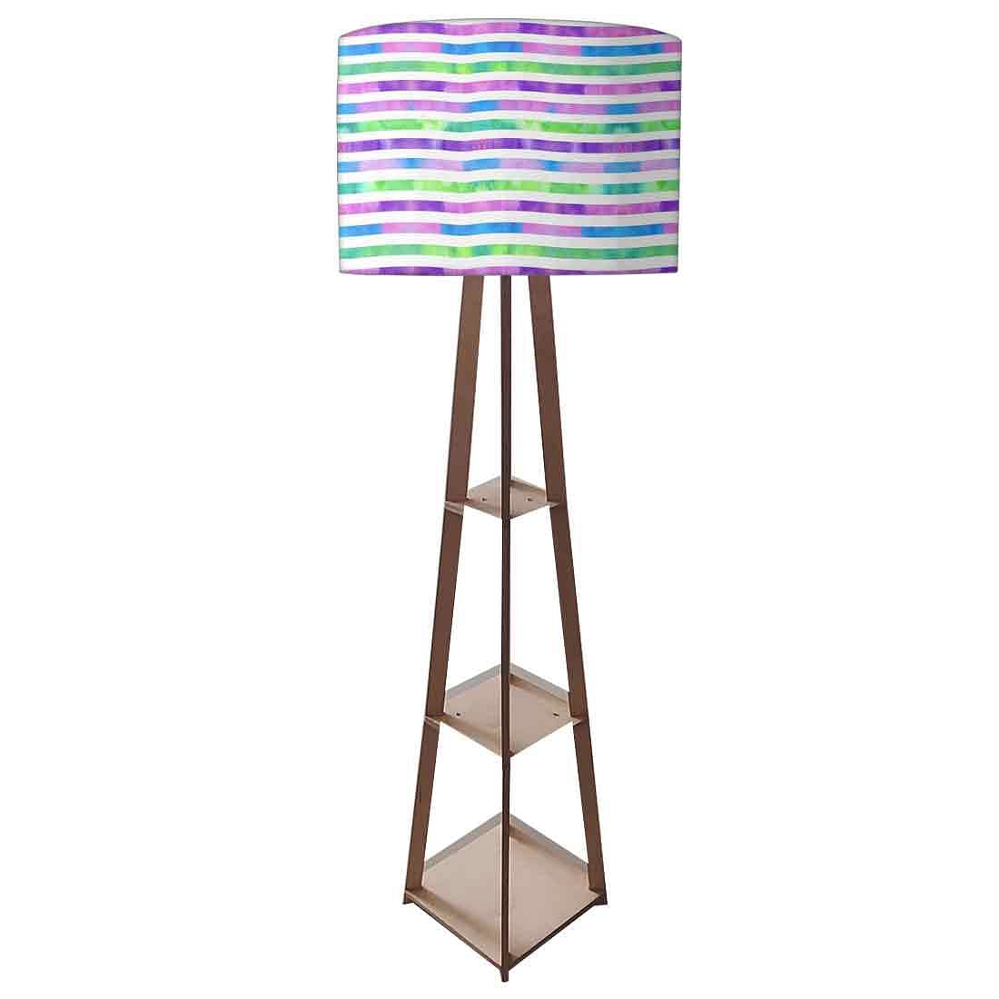 Shelf Tripod Floor Lamp - Multicolor Mermaid Watercolor - Image 4