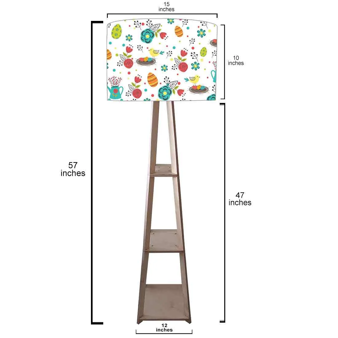 Large Wooden Floor Lamp - Colorful Eggs Bird - Image 3