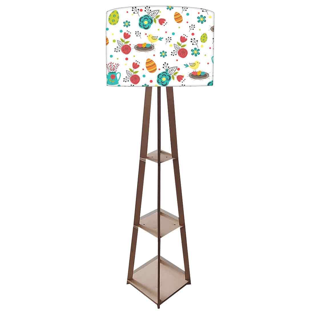 Large Wooden Floor Lamp - Colorful Eggs Bird - Image 4