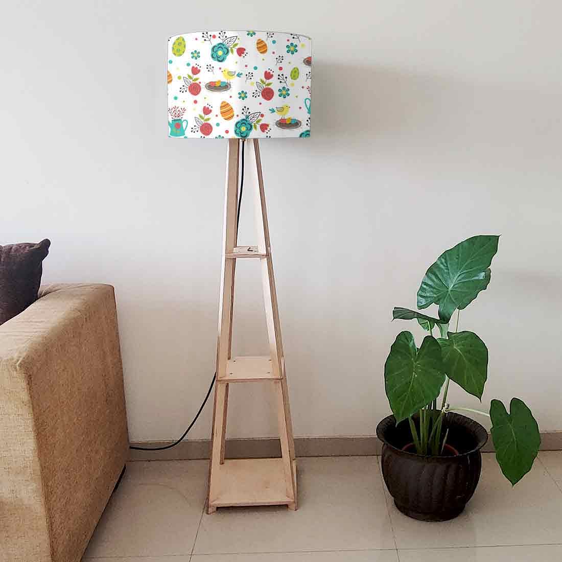 Large Wooden Floor Lamp - Colorful Eggs Bird - Image 6
