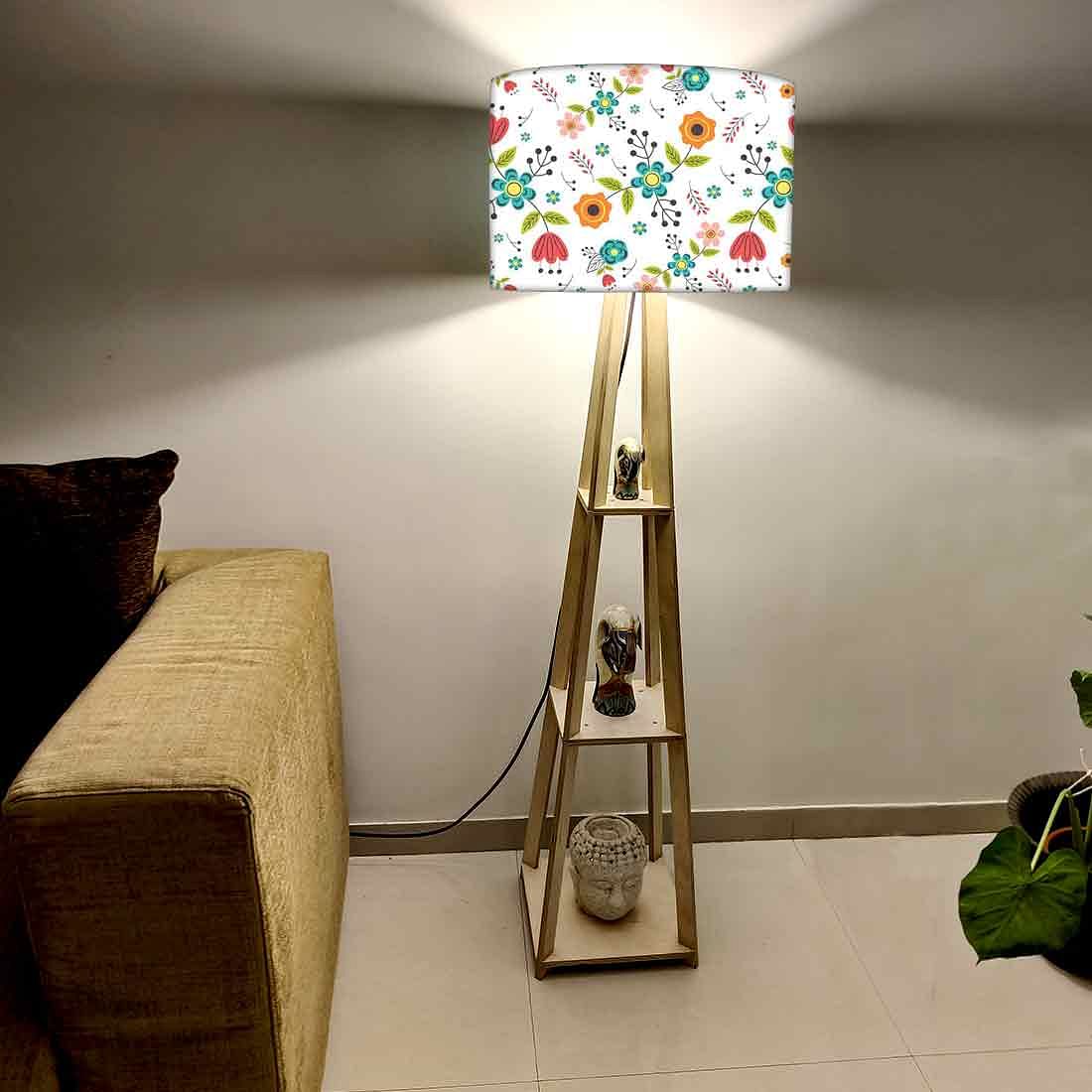 Tall Wooden Standing Lamps  -   Colorful Flower Collection - Image 2