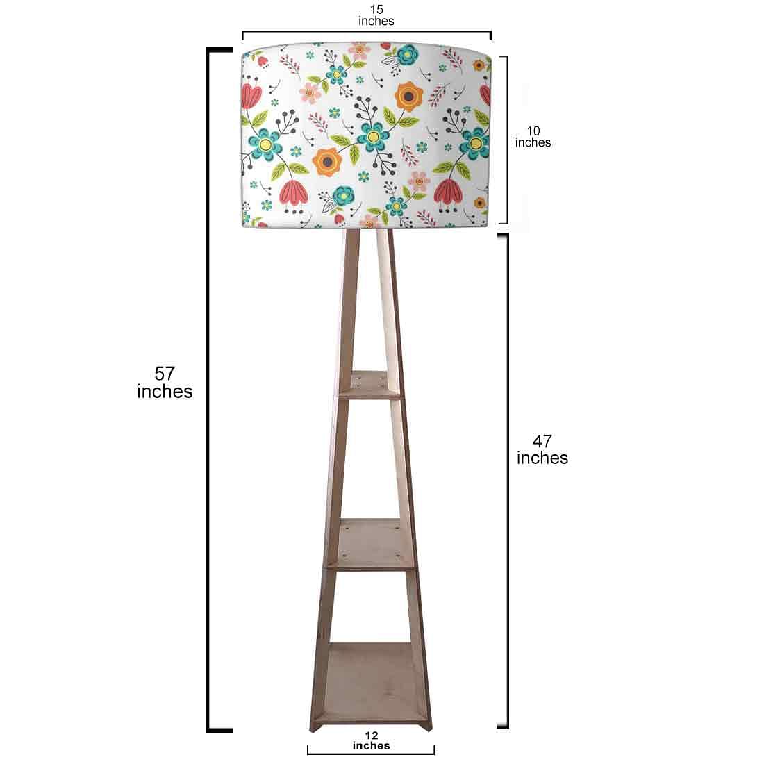 Tall Wooden Standing Lamps  -   Colorful Flower Collection - Image 3