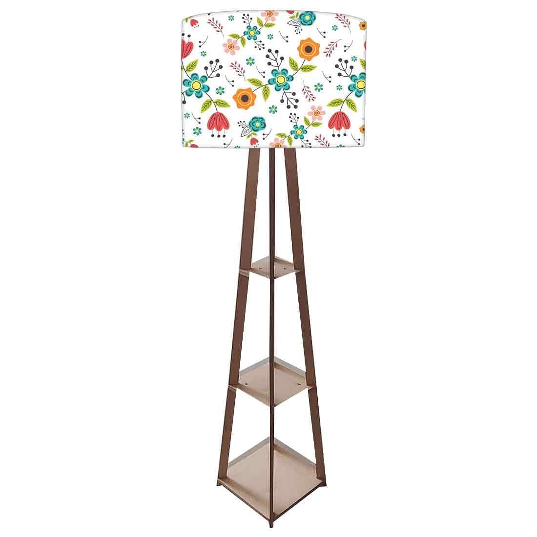 Tall Wooden Standing Lamps  -   Colorful Flower Collection - Image 4