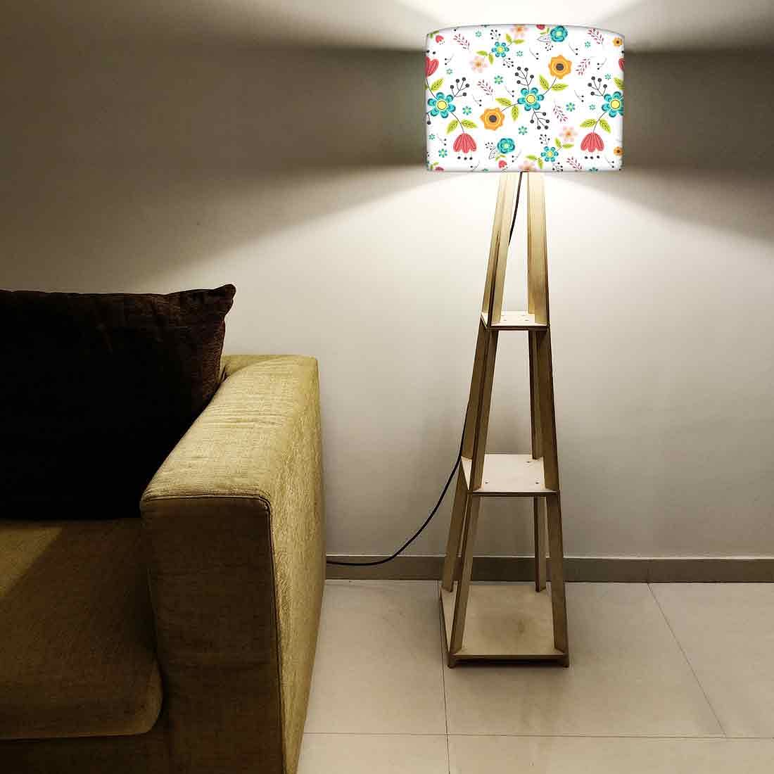Tall Wooden Standing Lamps  -   Colorful Flower Collection - Image 5