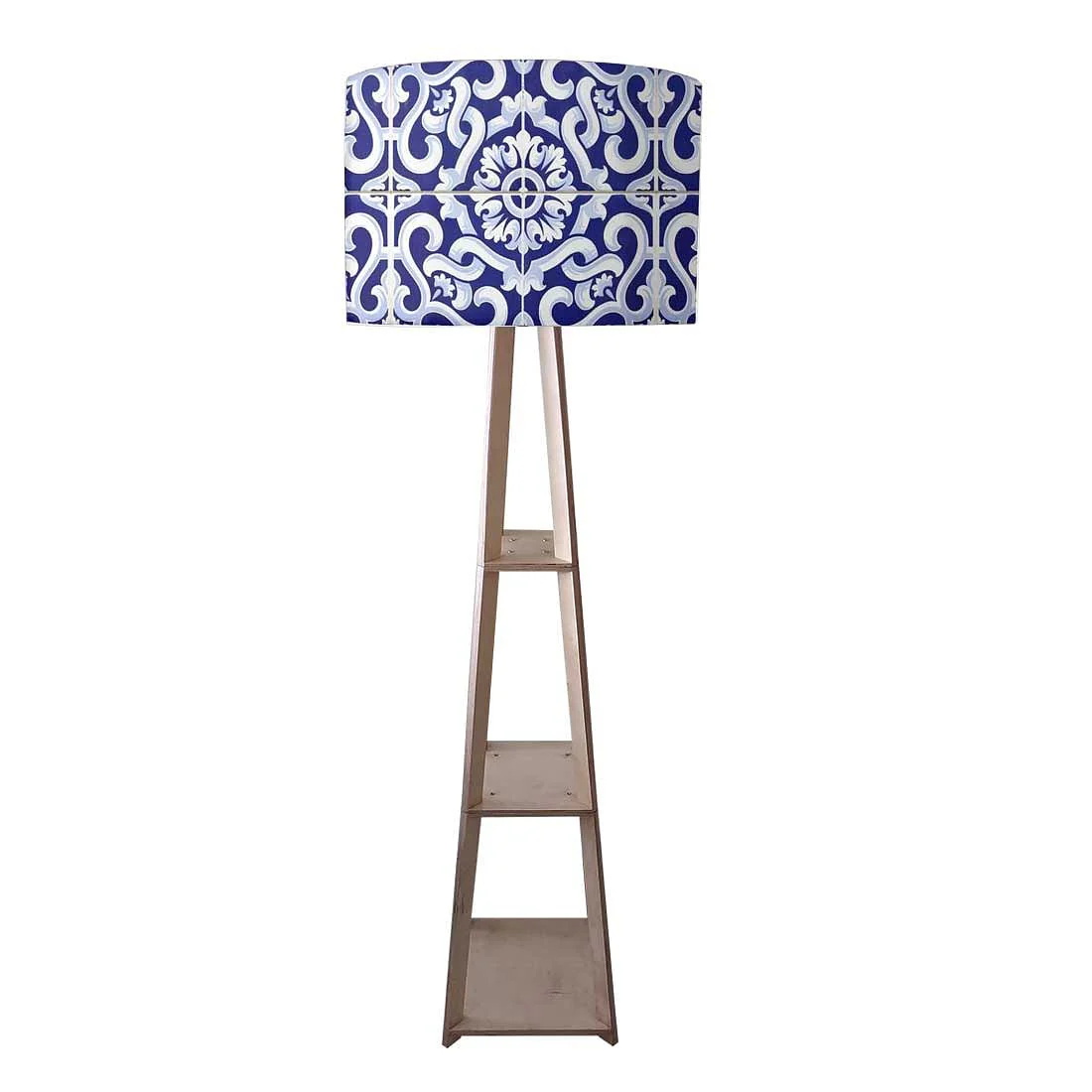 Blue Wooden Floor Lamps For Living Room - Blue Tiles - Image 3