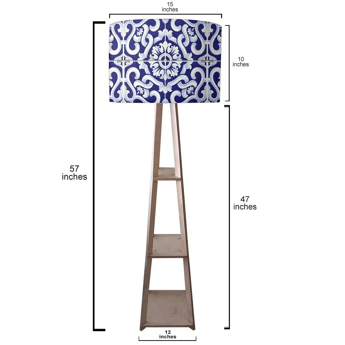 Blue Wooden Floor Lamps For Living Room - Blue Tiles - Image 5