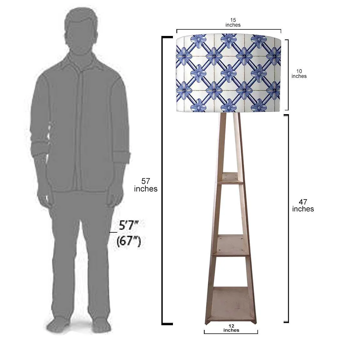 Floor Standing Lamps for Living Room - Portuguese Checks - Image 7