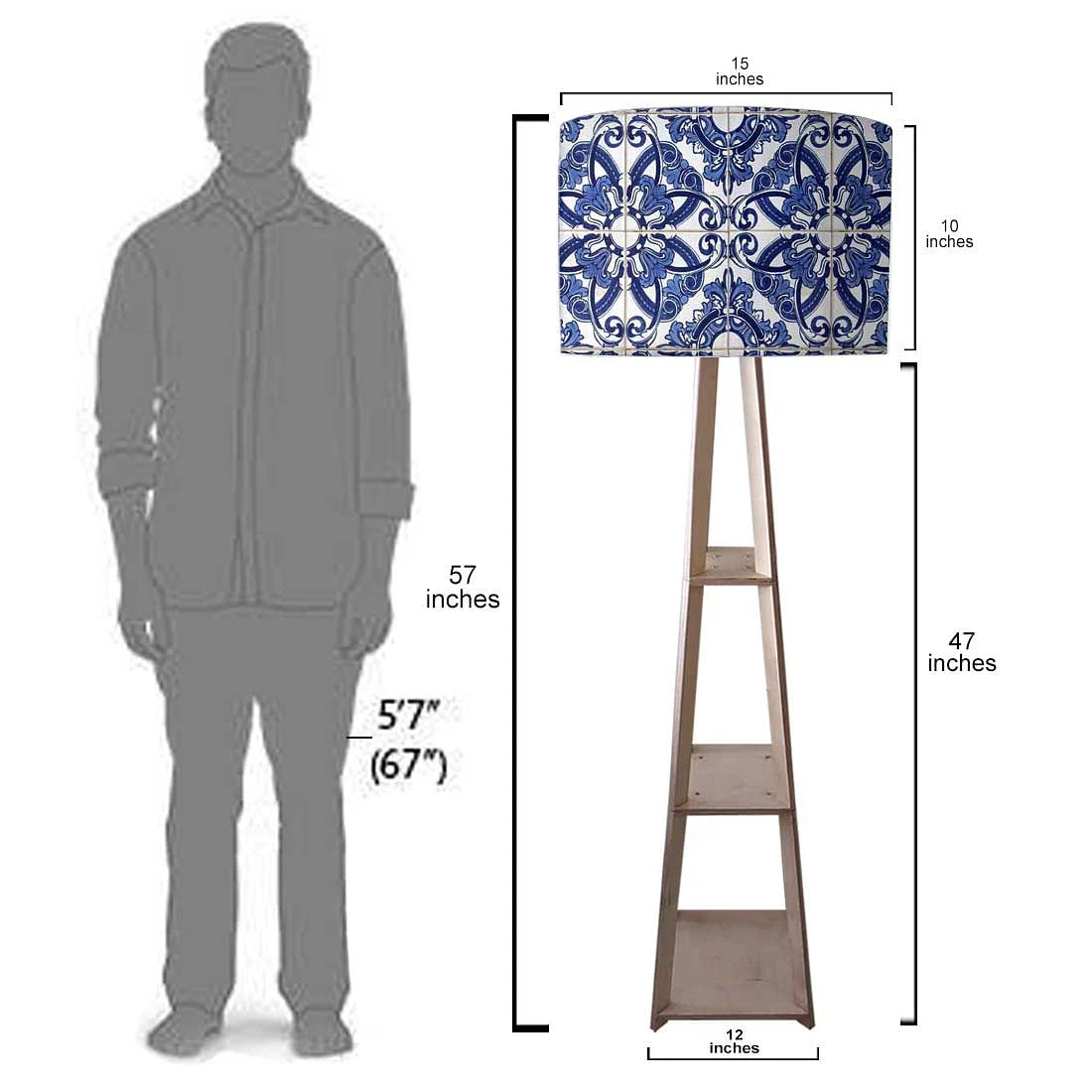Wooden Tripod Floor Lamp for Living Room Light - Image 7