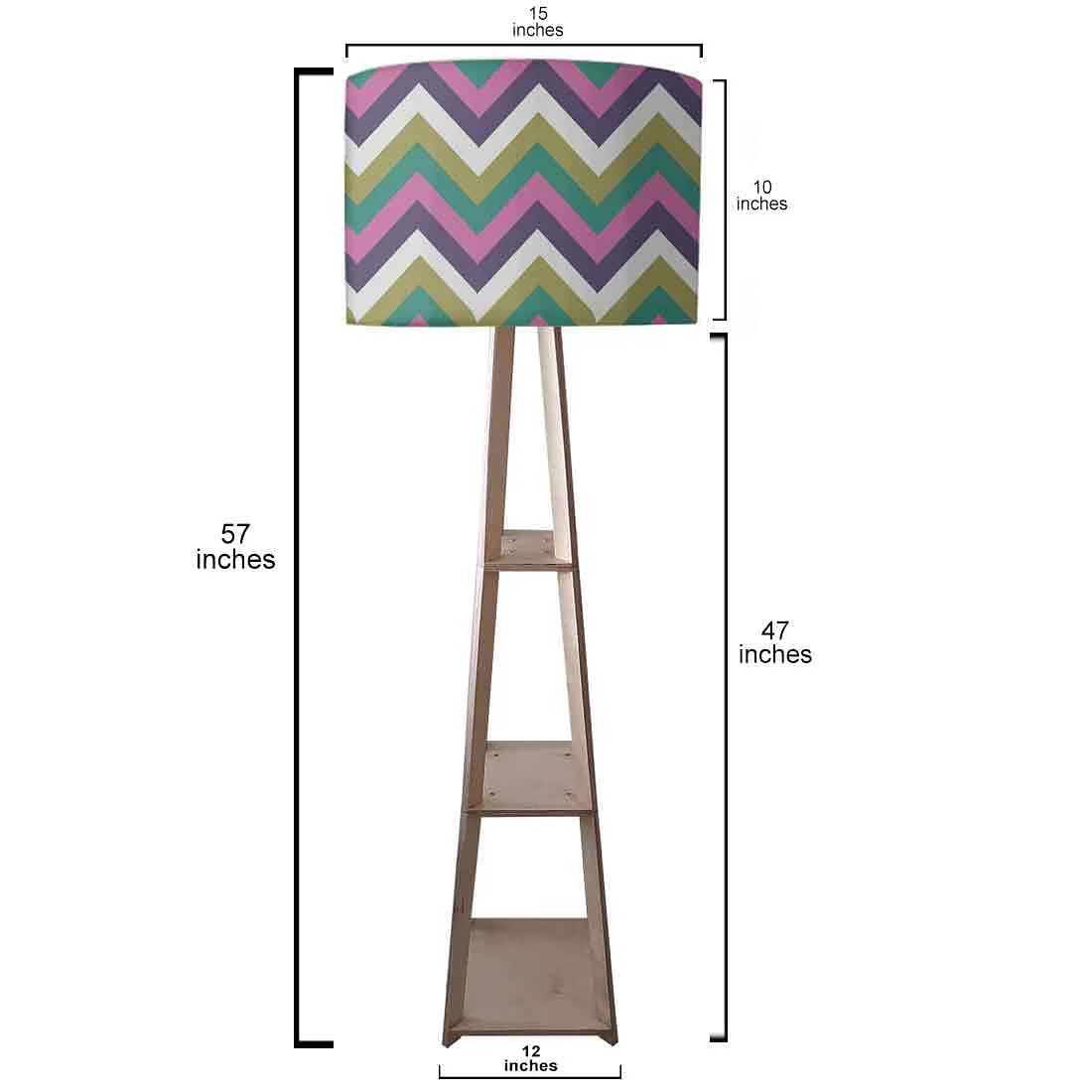 Purple Tripod Corner Wooden Floor Lamps - Image 3