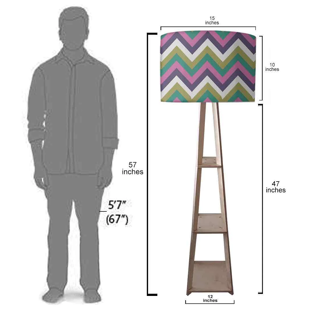 Purple Tripod Corner Wooden Floor Lamps - Image 7