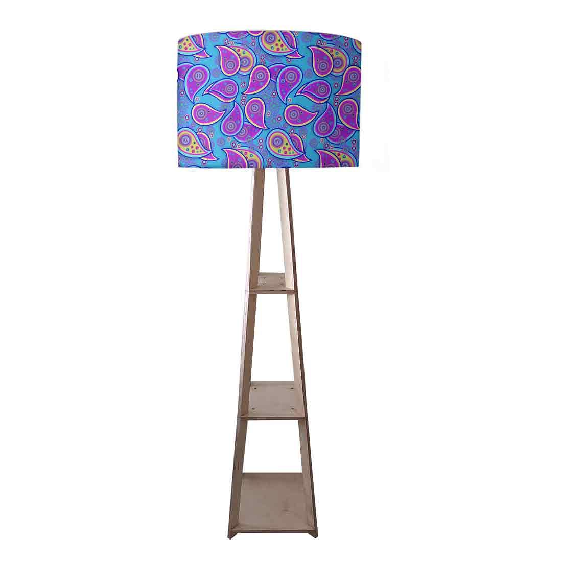 Tall Wooden Standing Lamps - Paisley