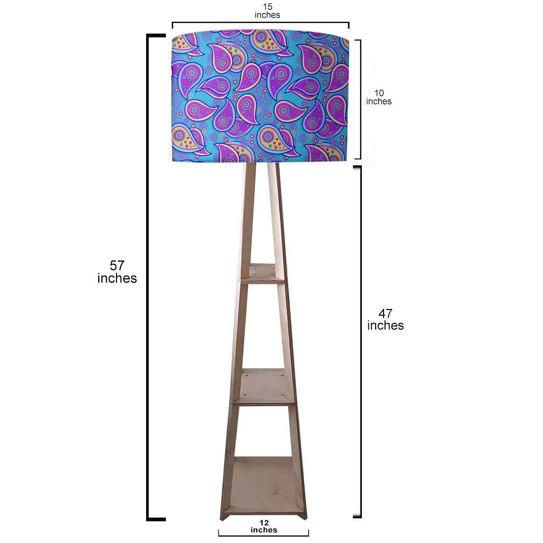 Tall Wooden Standing Lamps - Paisley - Image 3