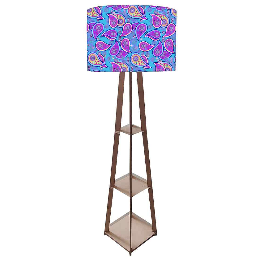 Tall Wooden Standing Lamps - Paisley - Image 4