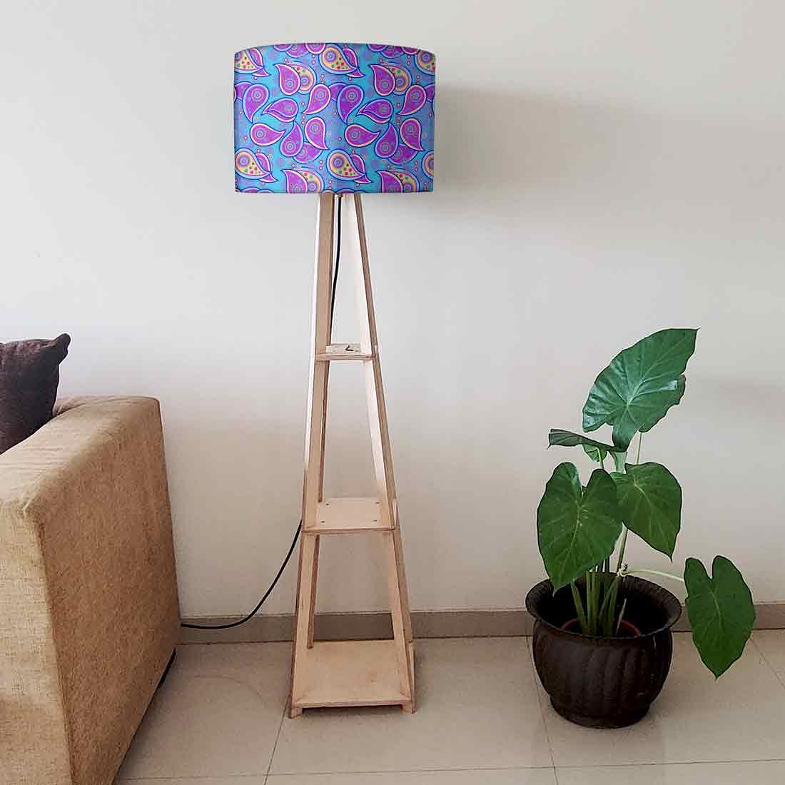 Tall Wooden Standing Lamps - Paisley - Image 6