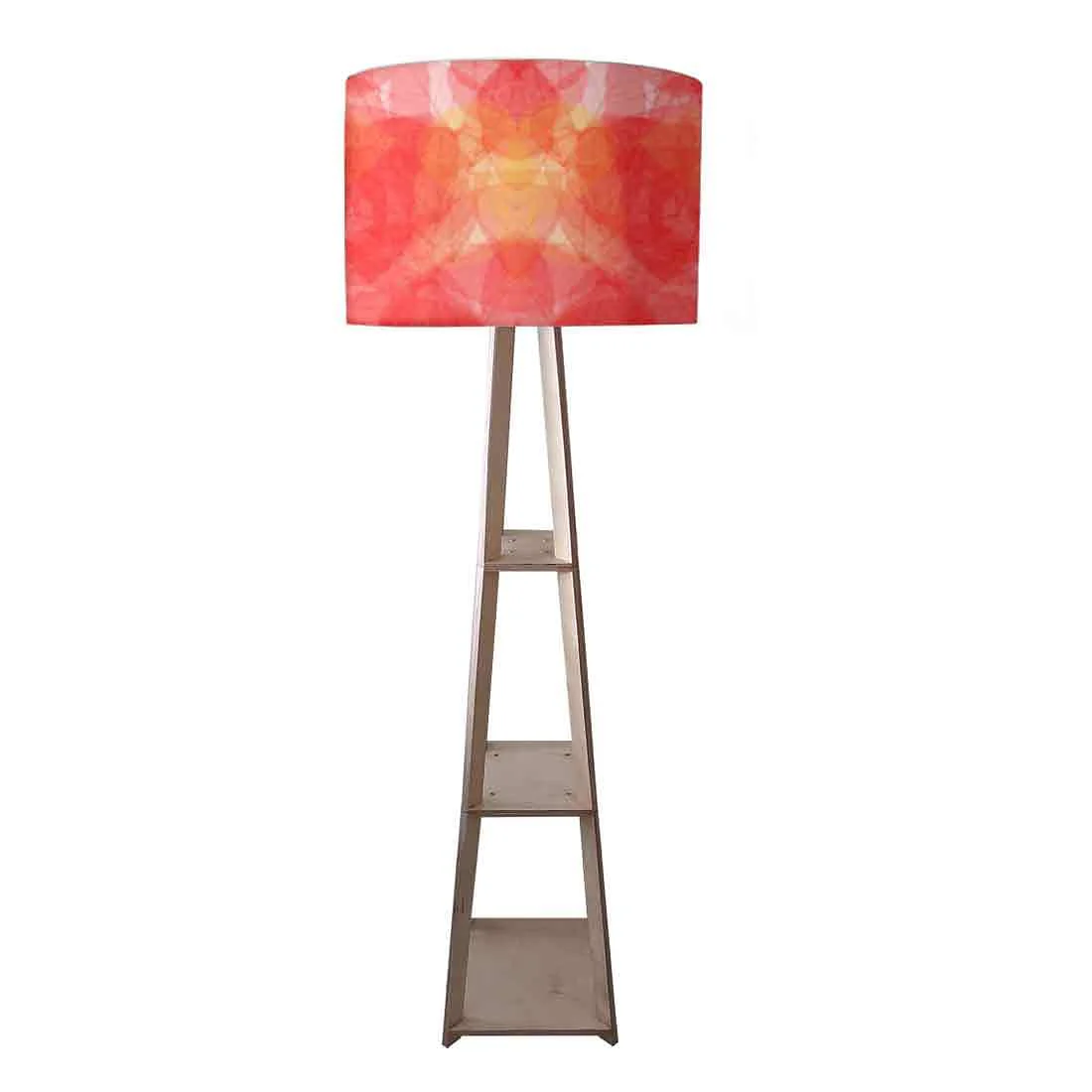 Wooden Corner Lamps with Shelves for Bedroom Light - Red Sun