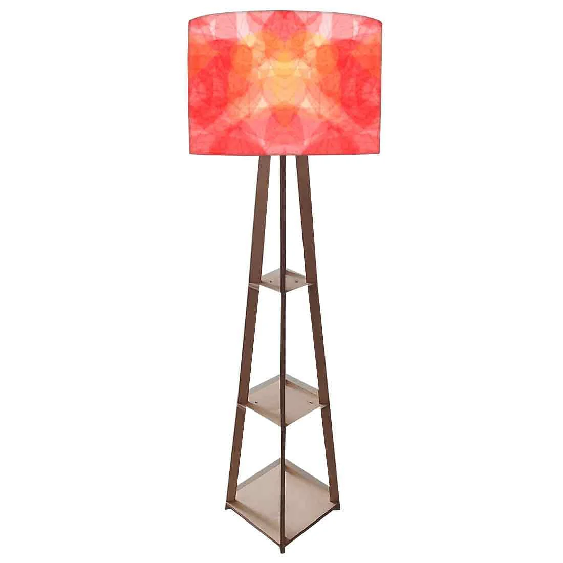 Wooden Corner Lamps with Shelves for Bedroom Light - Red Sun - Image 4