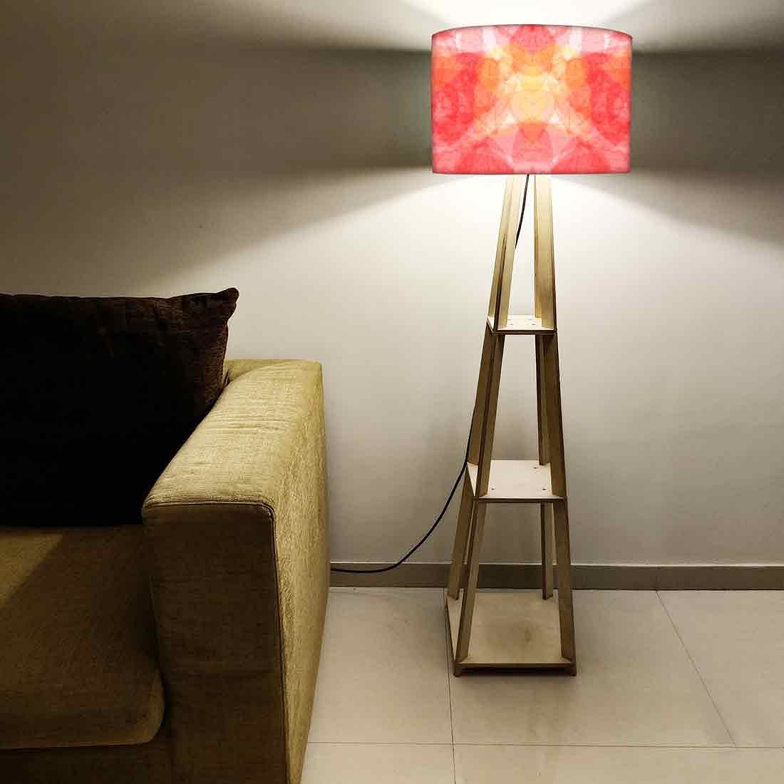 Wooden Corner Lamps with Shelves for Bedroom Light - Red Sun - Image 5