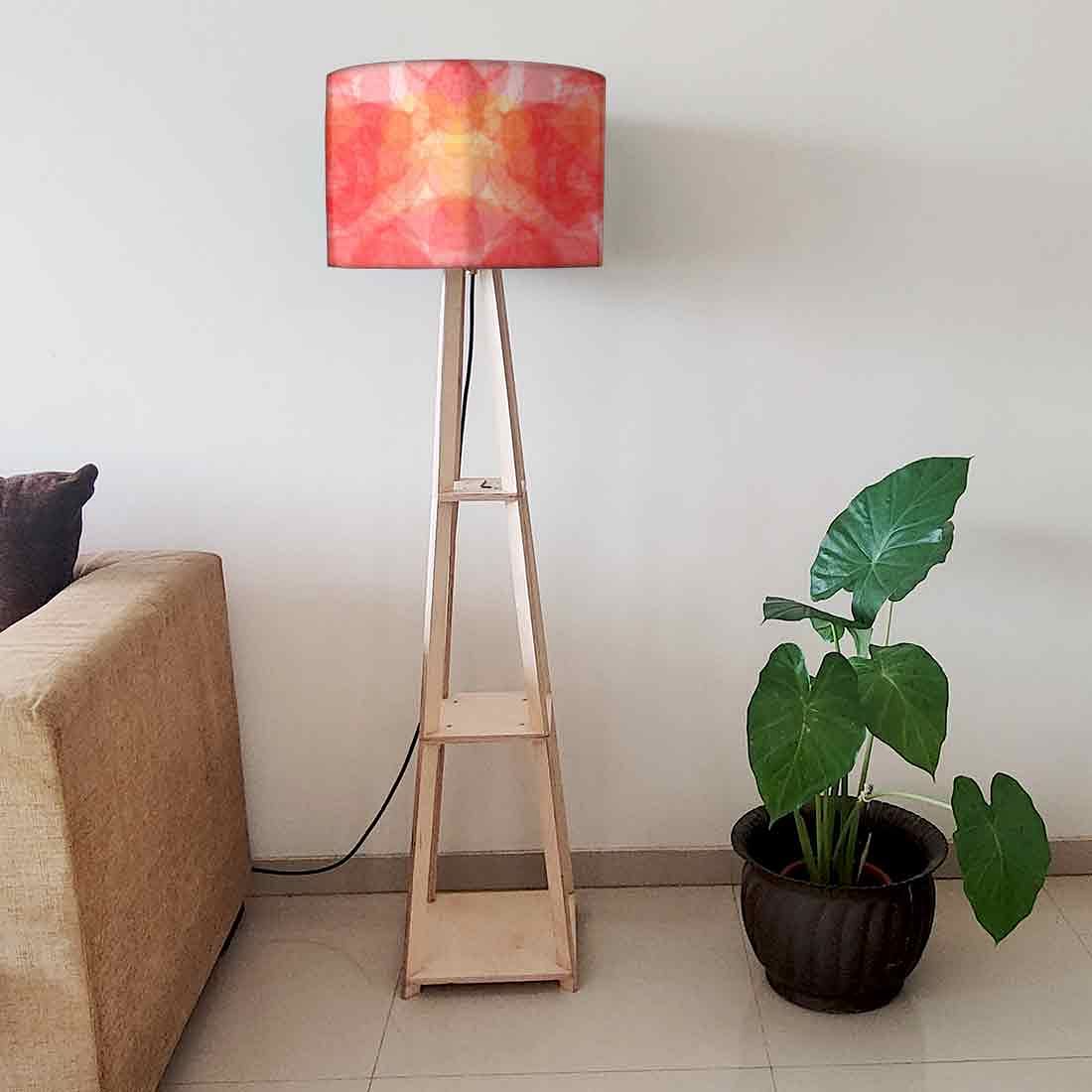 Wooden Corner Lamps with Shelves for Bedroom Light - Red Sun - Image 6