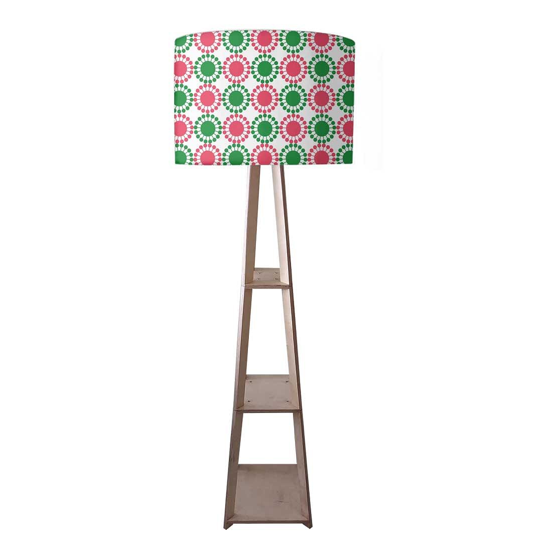 Large Wooden Floor Lamp for Living Room - Circles