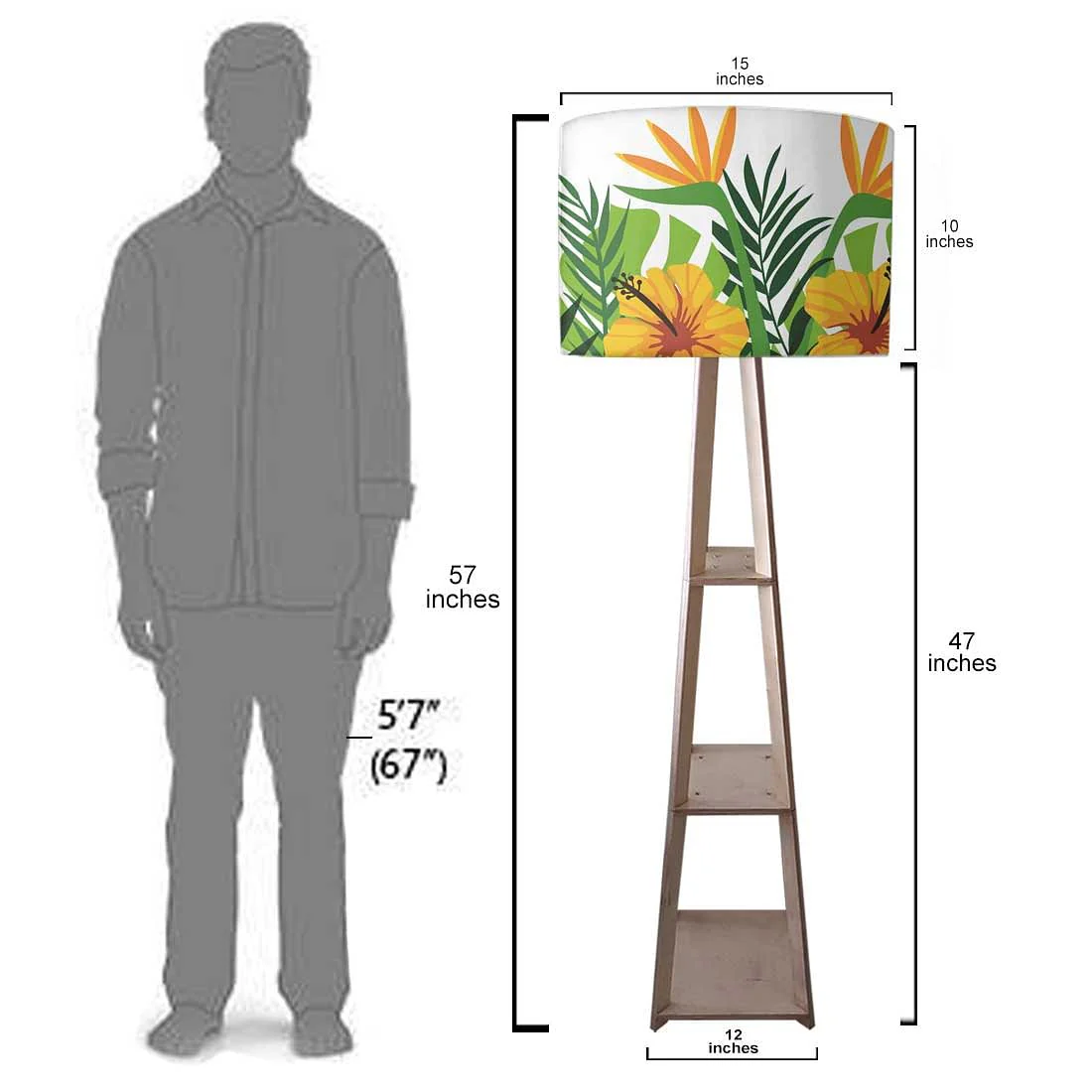 Standing Tripod Lamp for Living Room - Floral Love - Image 7