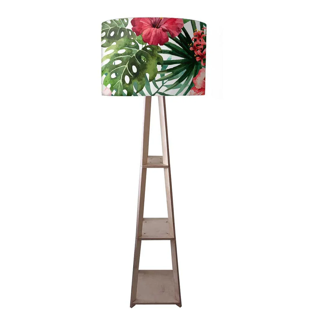 Wooden Floor Lamp Stand Only for Bedroom Lights - Floral Island
