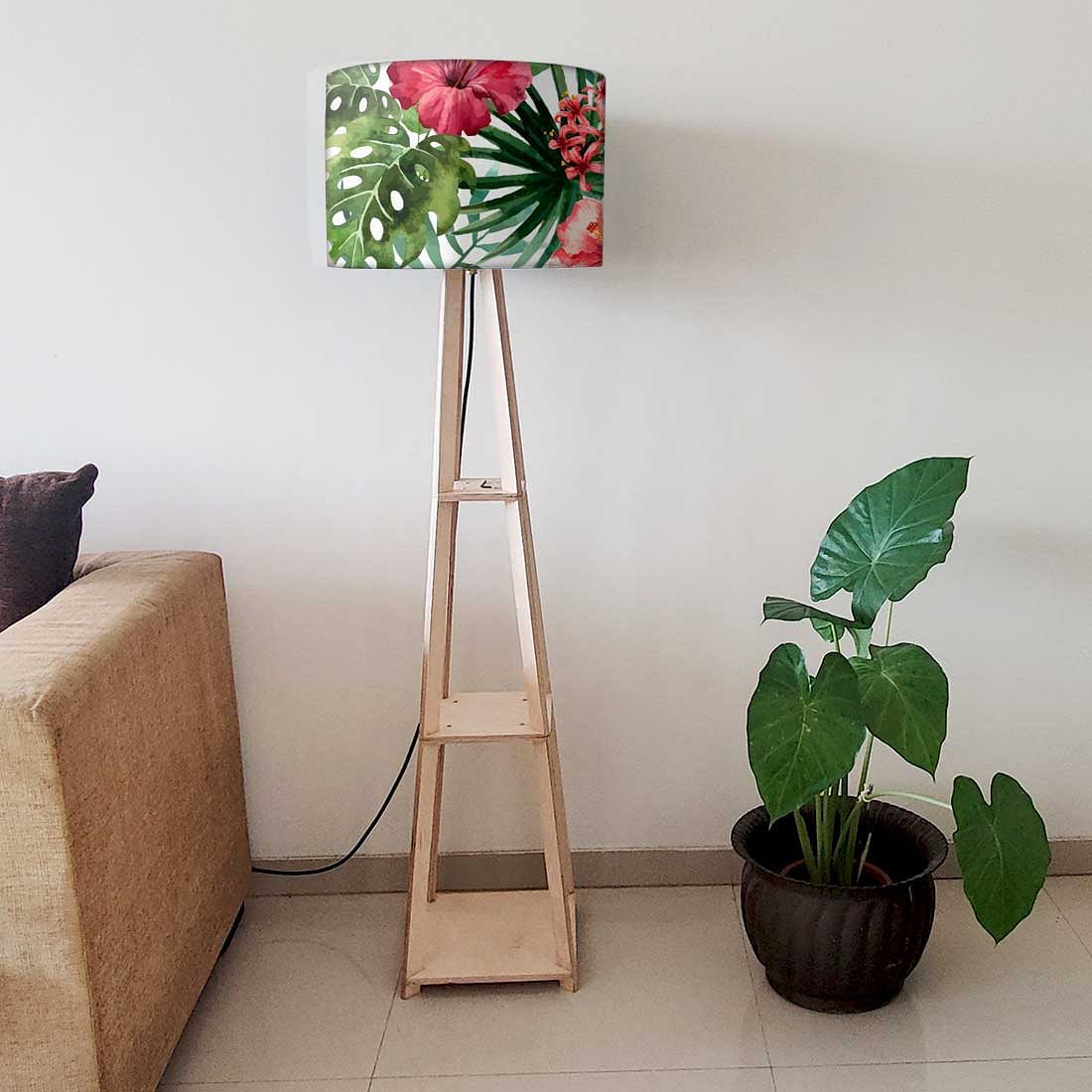 Wooden Floor Lamp Stand Only for Bedroom Lights - Floral Island - Image 6