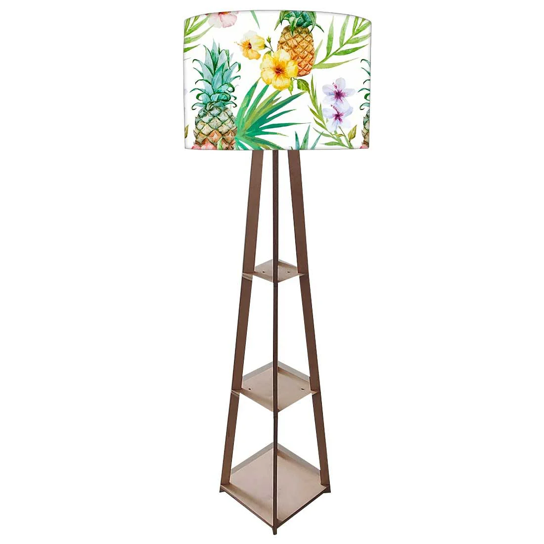 Bedroom Reading Lamp Floor Wooden with Shelf  - Fruits Floral - Image 4