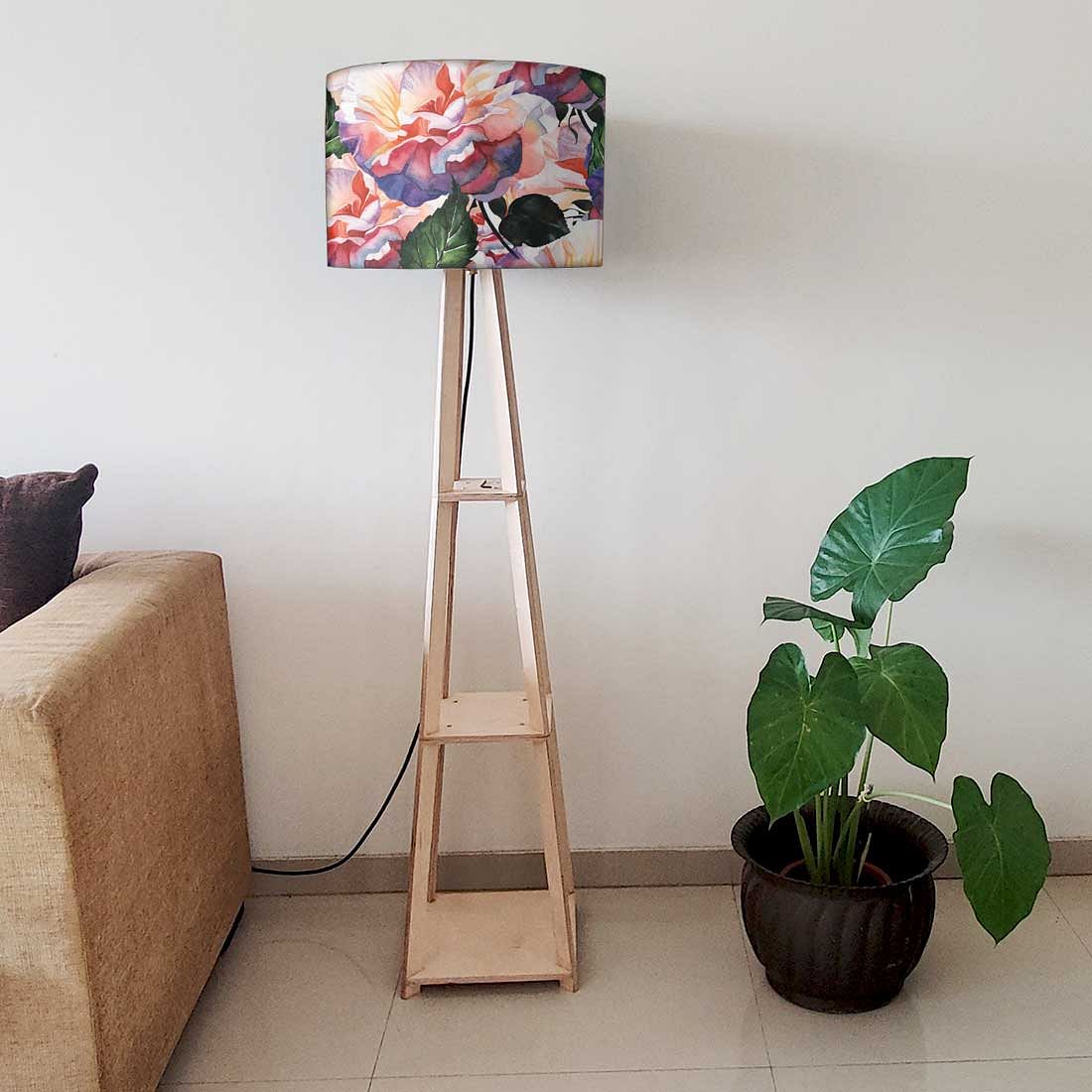 Wooden Floor Lamps Decor for Bedroom - Flowers - Image 6