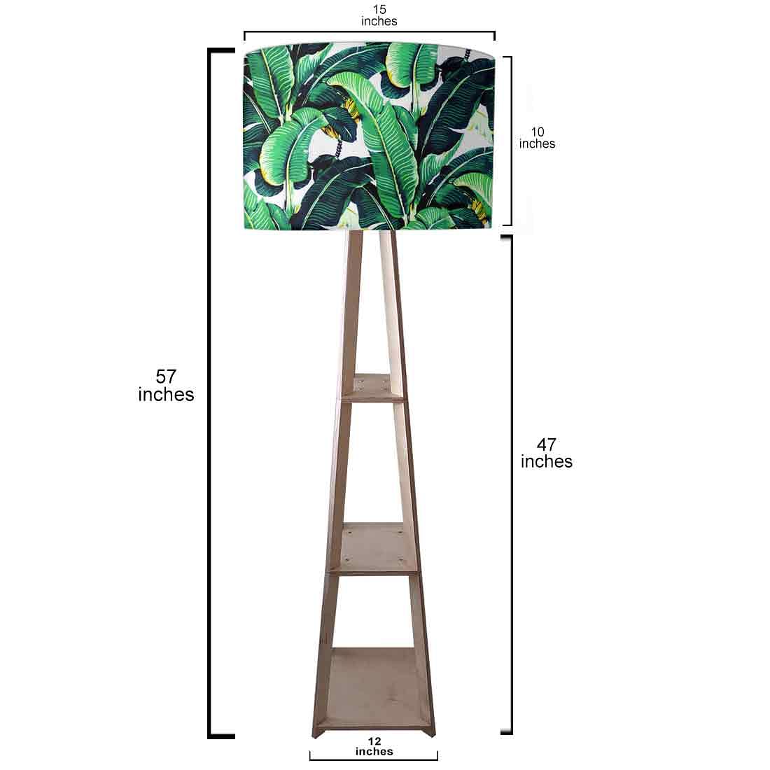 Tall Lamps for Living Room Wooden Tripod Light - Banana Leaves - Image 3