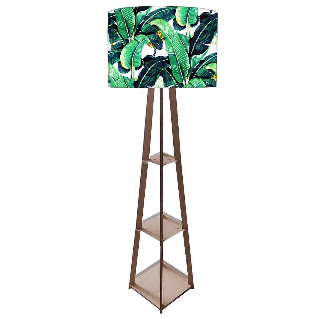 Tall Lamps for Living Room Wooden Tripod Light - Banana Leaves - Image 4