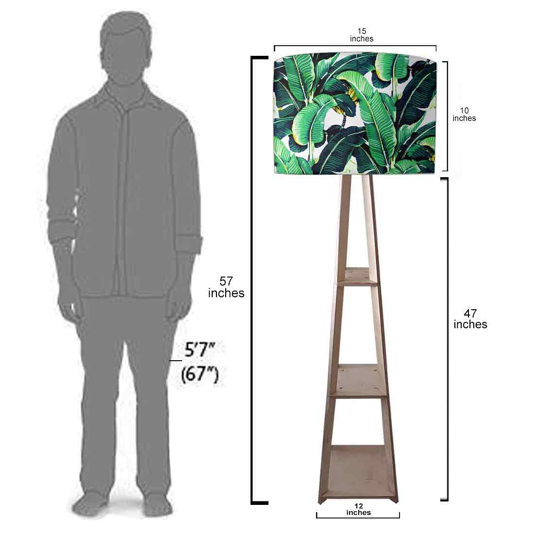 Tall Lamps for Living Room Wooden Tripod Light - Banana Leaves - Image 7