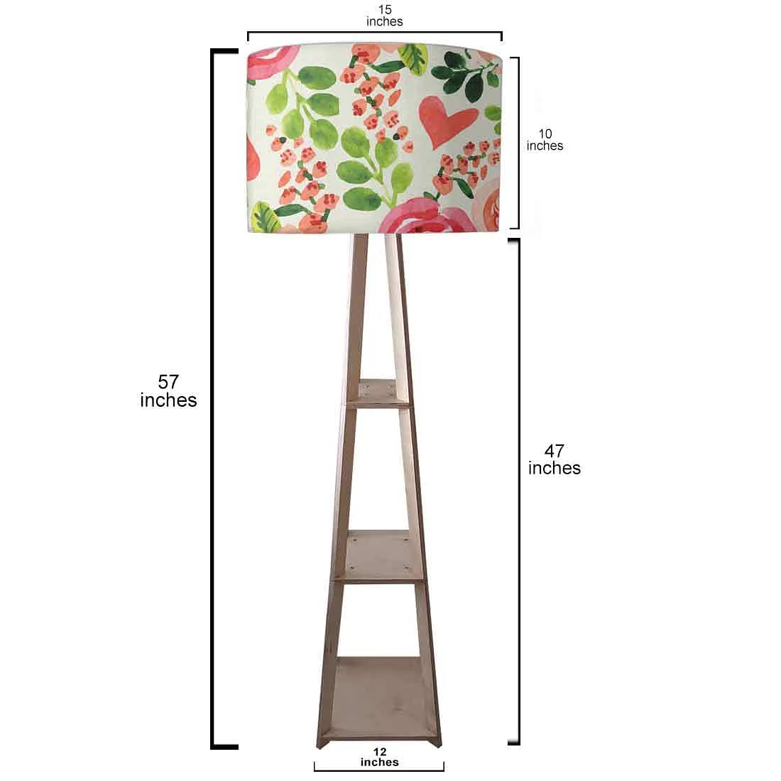 Wooden Tripod Floor Lamp for Living Room - Cute Floral - Image 3