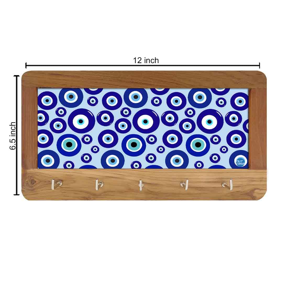 Wooden Wall Mount Key Holder for Home Office Hanger - Evil Eye Protector - Image 18