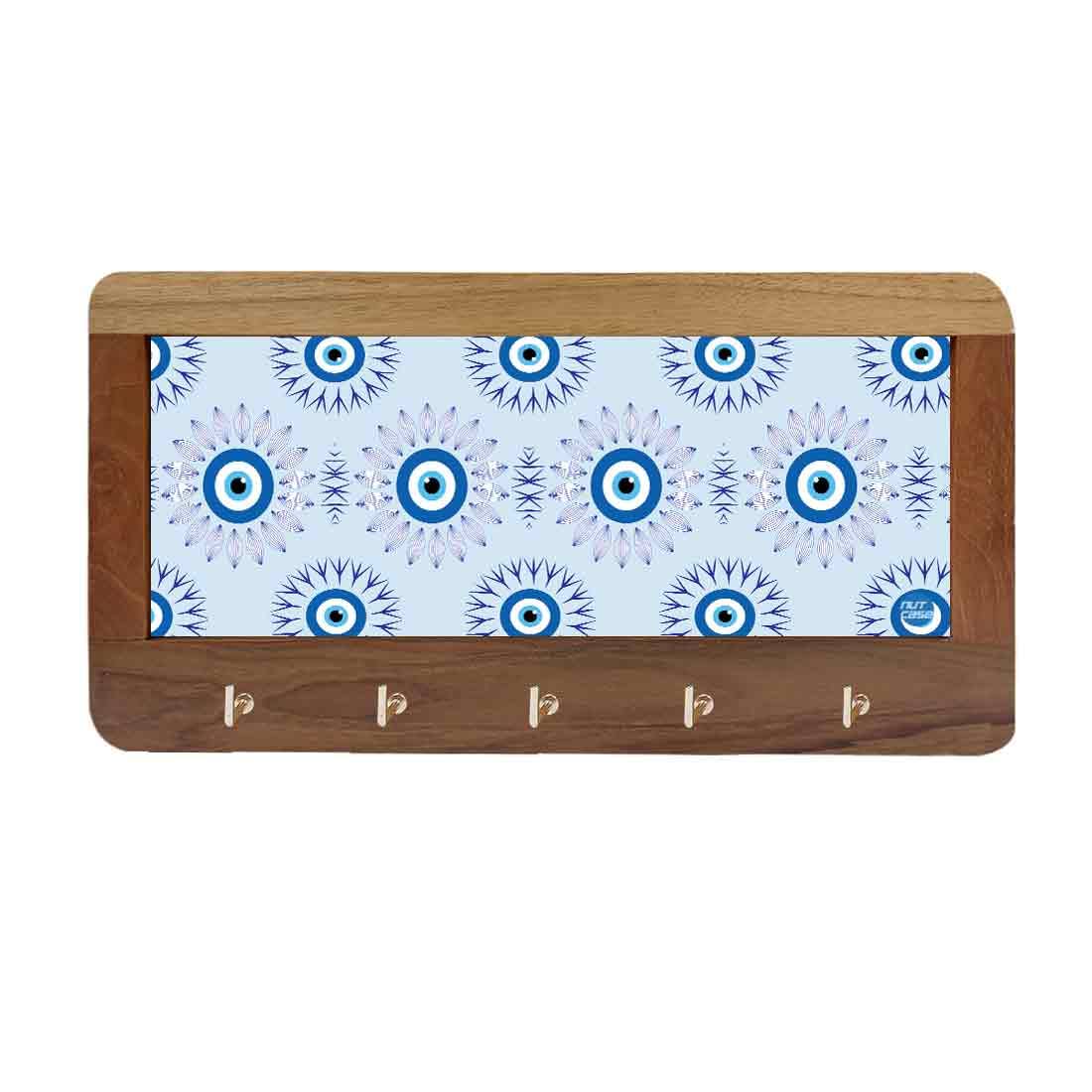 Wooden Wall Mount Key Holder for Home Office Hanger - Evil Eye Protector - Image 9