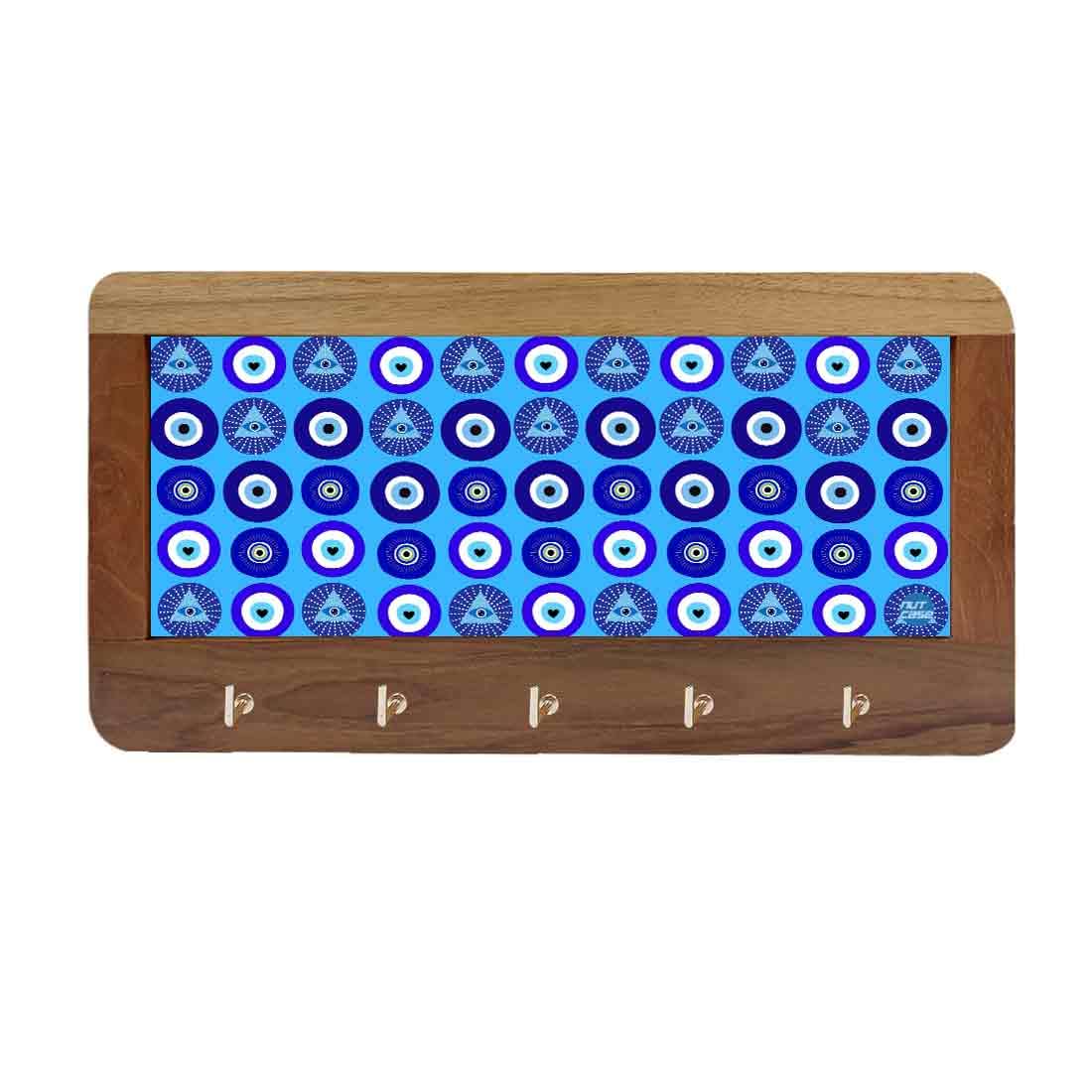 Designer Wall Mount Wooden Key Holder for Home & Office - Evil Eye Protector - Image 15
