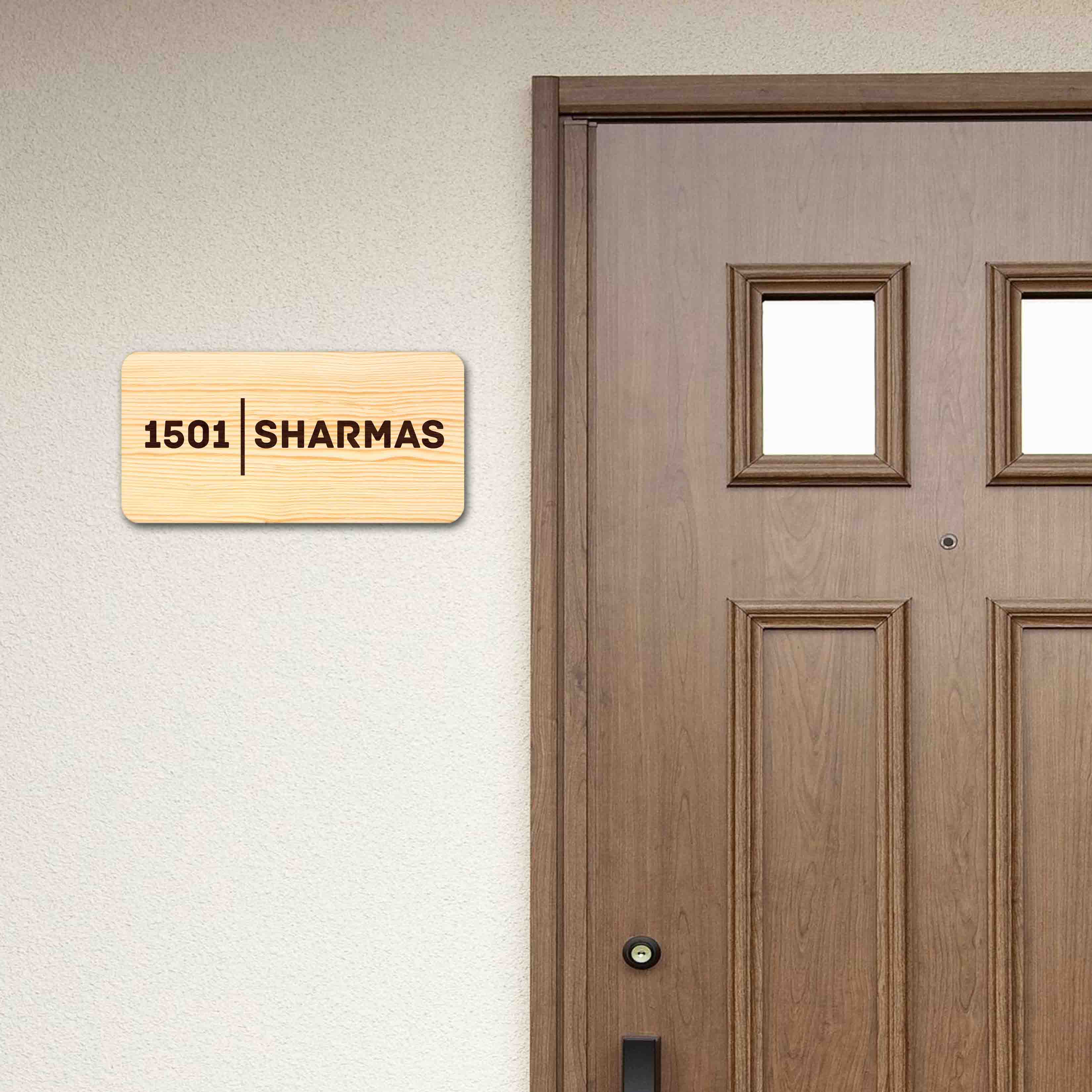 Wooden Nameplate for Home Bungalow Personalized Door Sign - Image 5